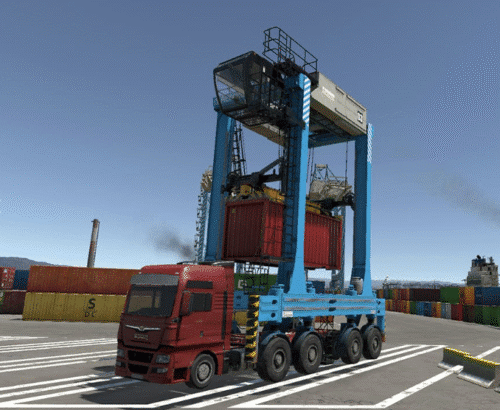 Port Straddle Carrier Simulator
