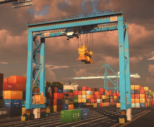 Rubber-Tyred Gantry Crane Simulator (RTG)